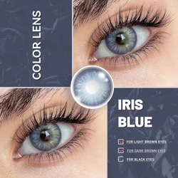 Lalens Iris Green Colored Contact Lenses - Natural Daily Eye Beauty Accessory (Blue)