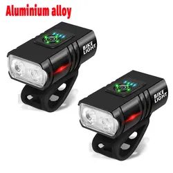 Advanced USB Rechargeable Rainproof LED Cycling Headlight (Aluminium alloy 2PCS)
