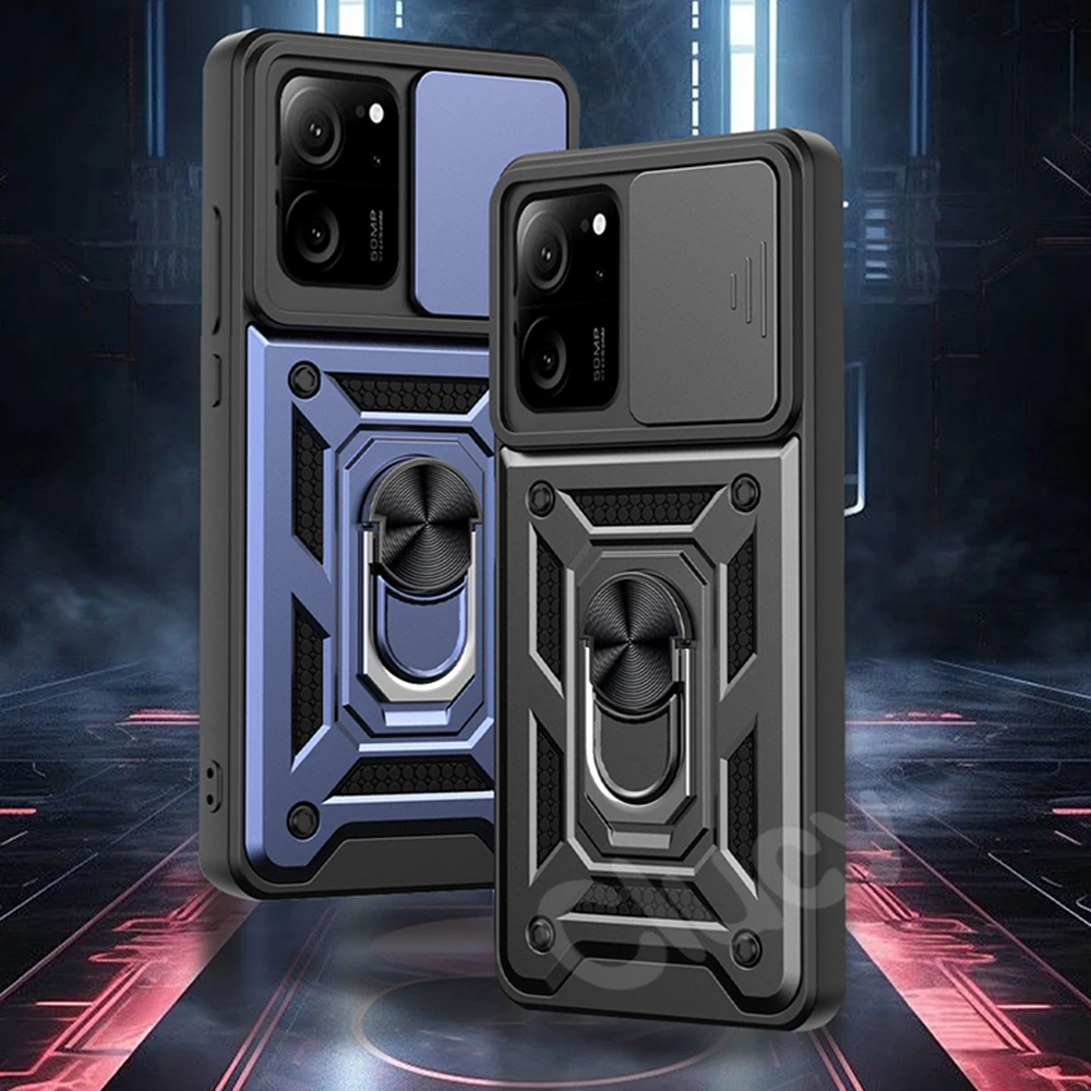 Shockproof Armor Phone Case with Car Holder and Camera Lens Protection