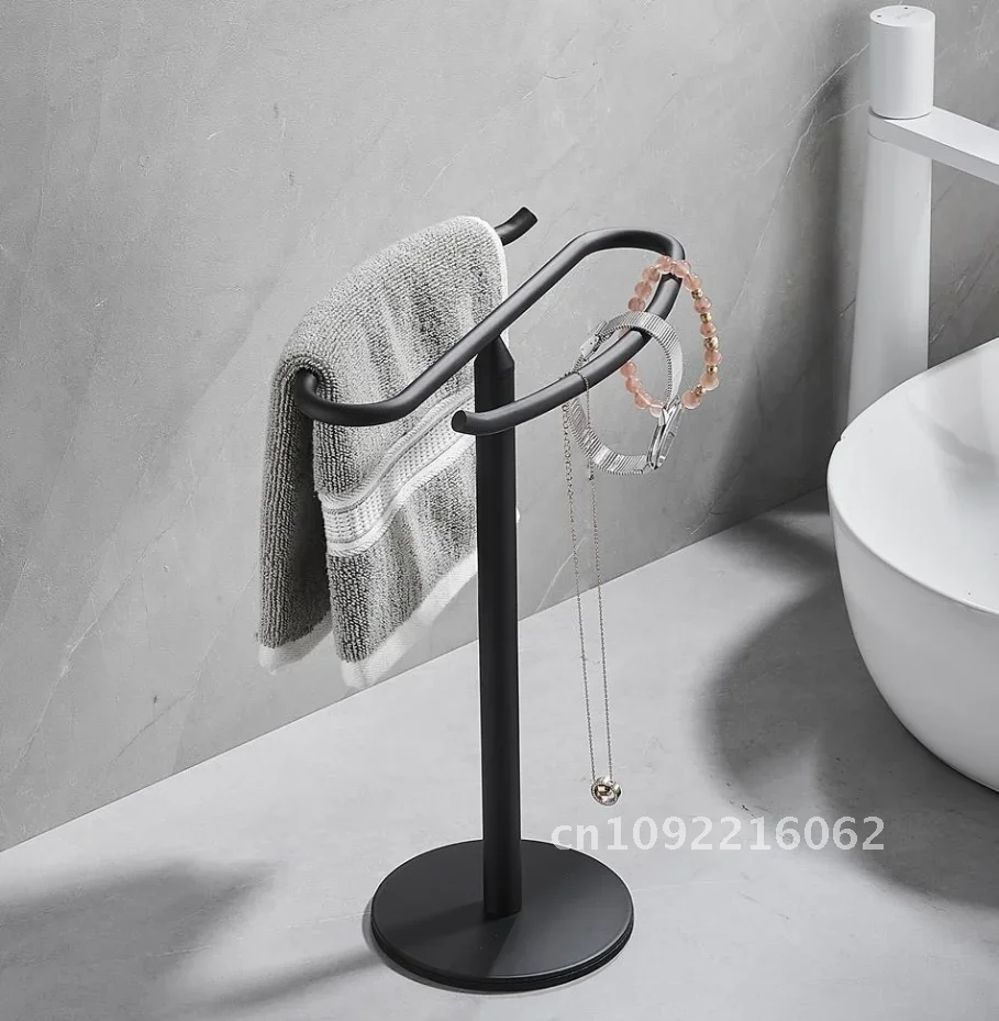 Gold free standing towel bar Stainless steel bathroom towel household hanging washplate rack countertop Kitchen