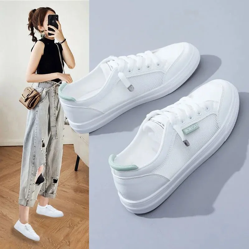 White Tennis Athletic Woman Running Shoes Female Casual Sneaker Sports Comfortable 2024 Trend Loafers Skateboard Summer Leather