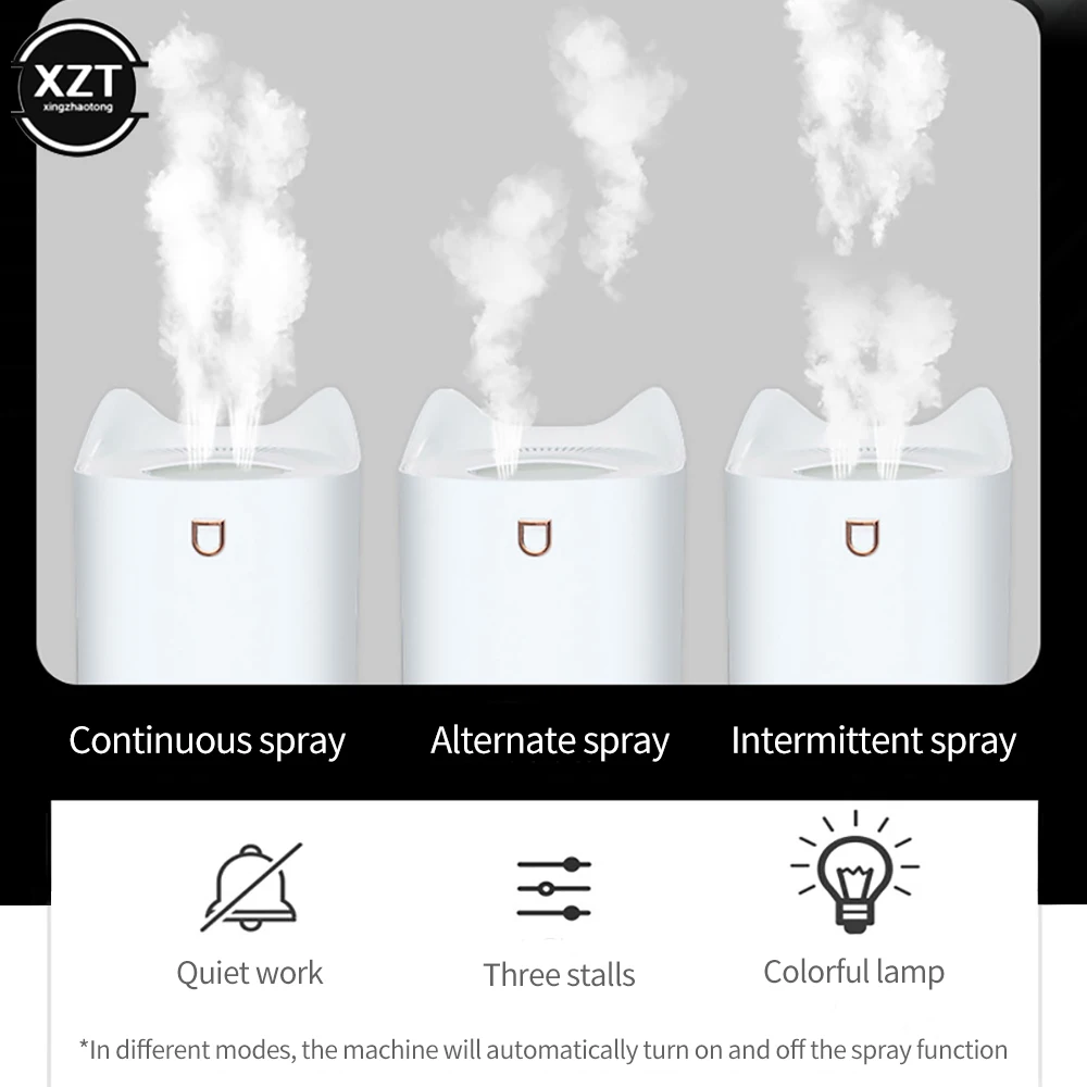 3L Air Humidifier Essential Oil Aroma Diffuser Double Nozzle With Coloful LED Light Ultrasonic Humidifiers Aromatherapy Diffuser