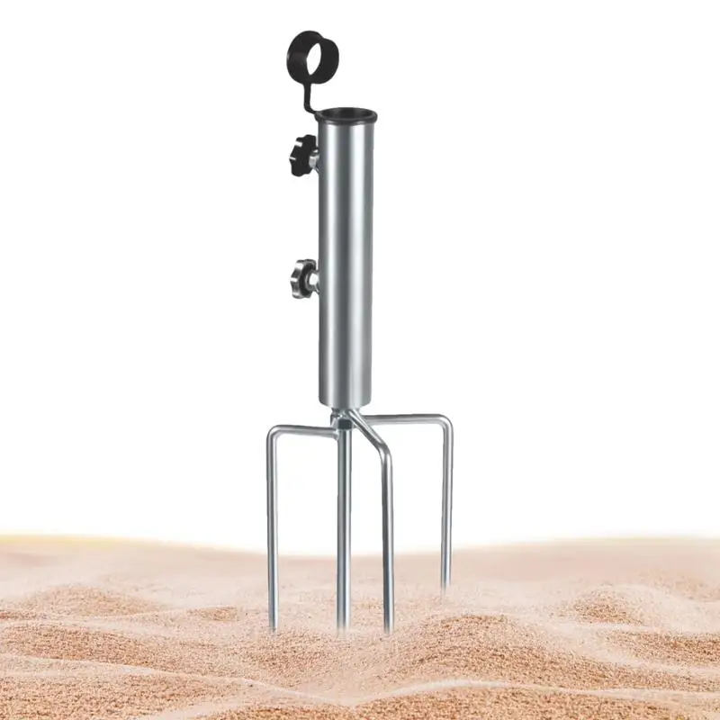 Beach umbrella plug base umbrella stand holder beach umbrella anchor metal ground holder sand anchor outdoor base detachable steel garden stakes