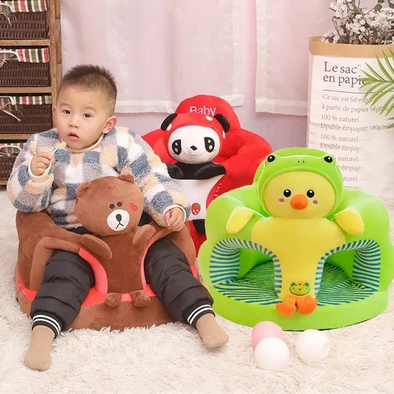 【 New】Cartoon Baby Sofa Chair-Washable No Filling Infant Seat, Cute Animal Design Nursery Furniture for 0-24 Months Kids