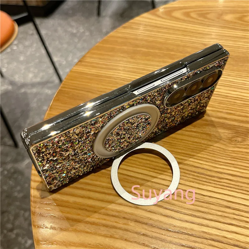 Magnetic Phone Case For Samsung Galaxy Z Fold With Ring Kickstand_voghion.com