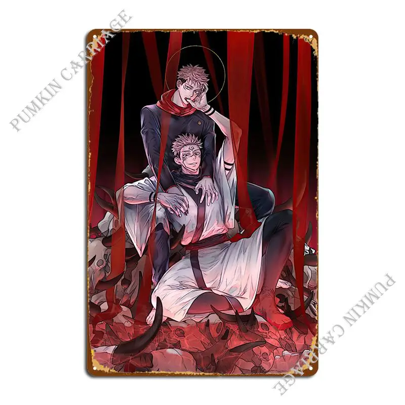 

Itadori Yuji Sukuna Metal Plaque Pub Printing Cinema Mural Tin Sign Poster