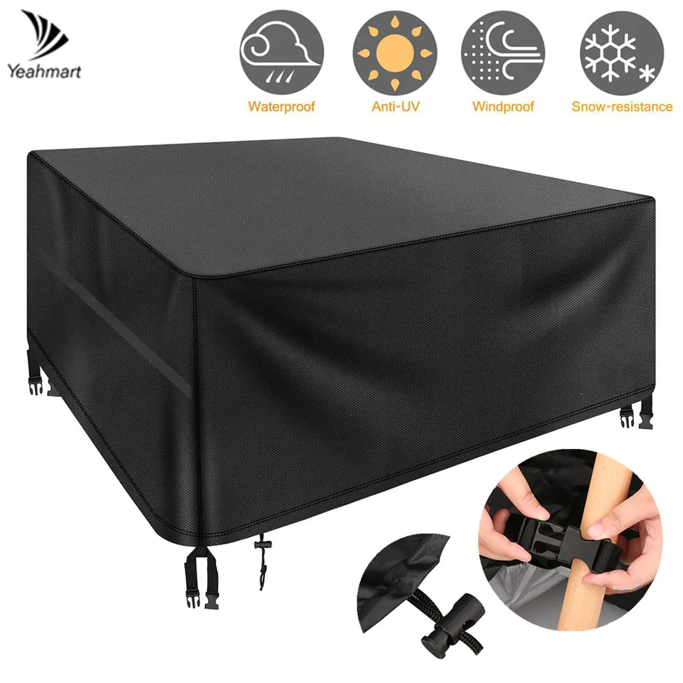 Coperture per mobili da esterno impermeabili, 120 x 120 x 74 cm, resistenti, per mobili da giardino da esterno, in tessuto Oxford, antivento e resistente ai raggi UV, copertura rettangolare per tavoli Coperture per mobili da esterno impermeabili, 120 x 120 x 74 cm, resistenti, per mobili da giardino da esterno, in tessuto Oxford, antivento e resistente ai raggi UV, copertura rettangolare per tavoli