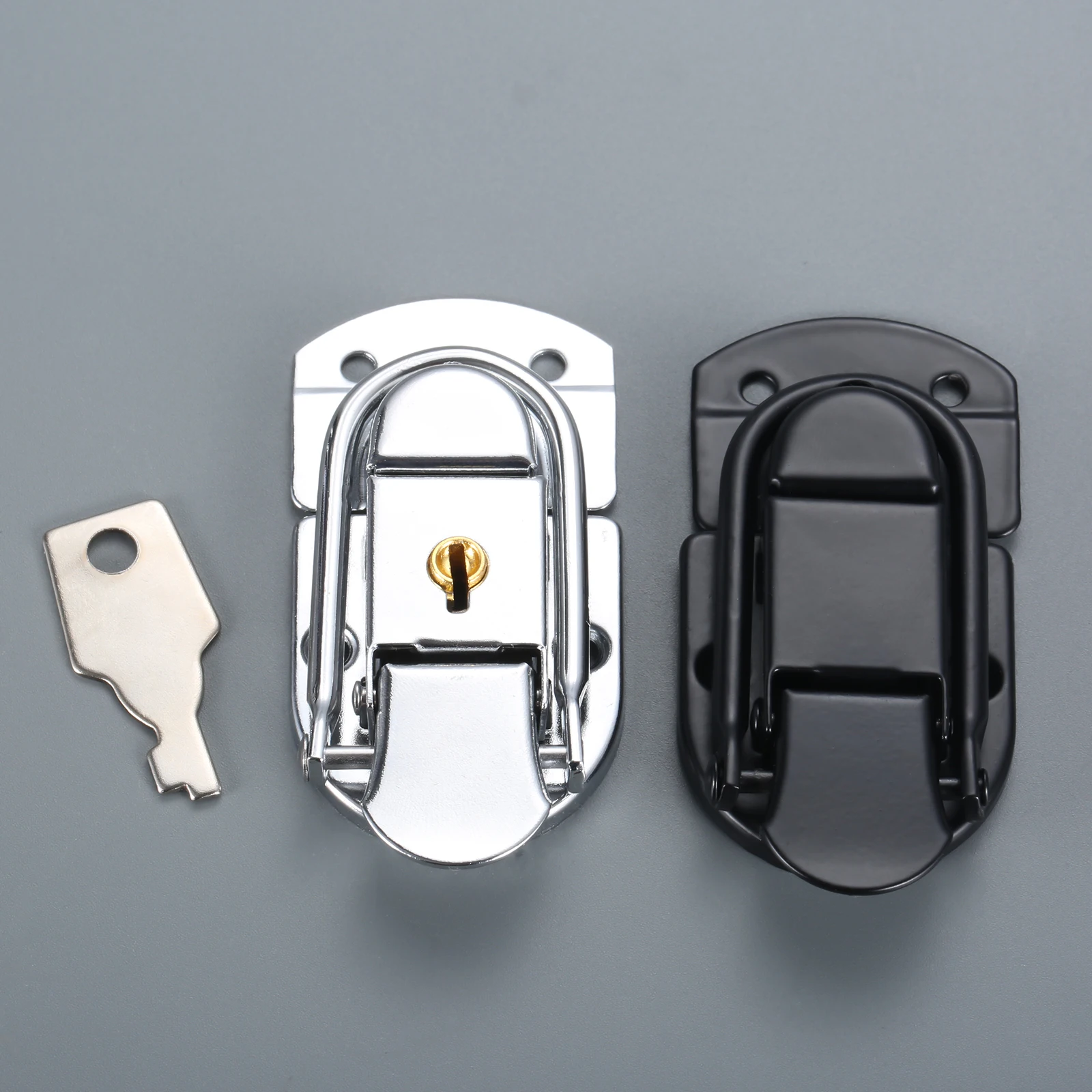 Furniture Hardware 2 Set 69*34mm Box Hasp Catch Latch Tool Cabinet Lock Buckle Belt Fixed Aviation Box Accessorie