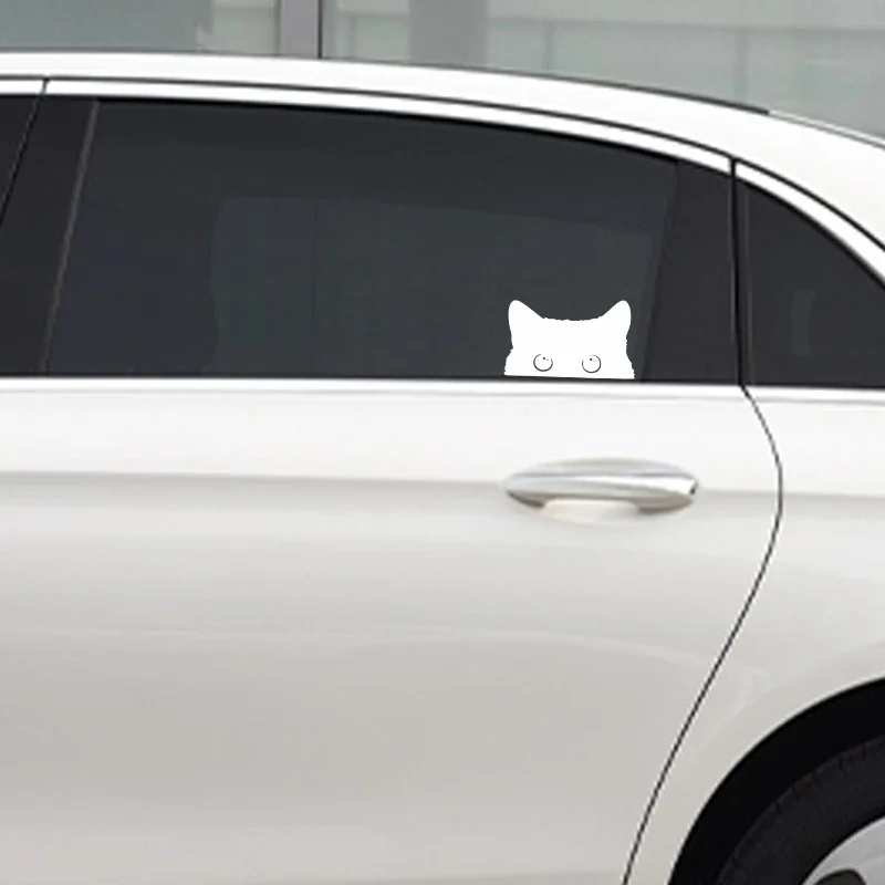 Car Stickers 1 piece Hot Poor Cat Is Stealing with Big Eyes Watch Vinyl Waterproof PVC Styling Cover