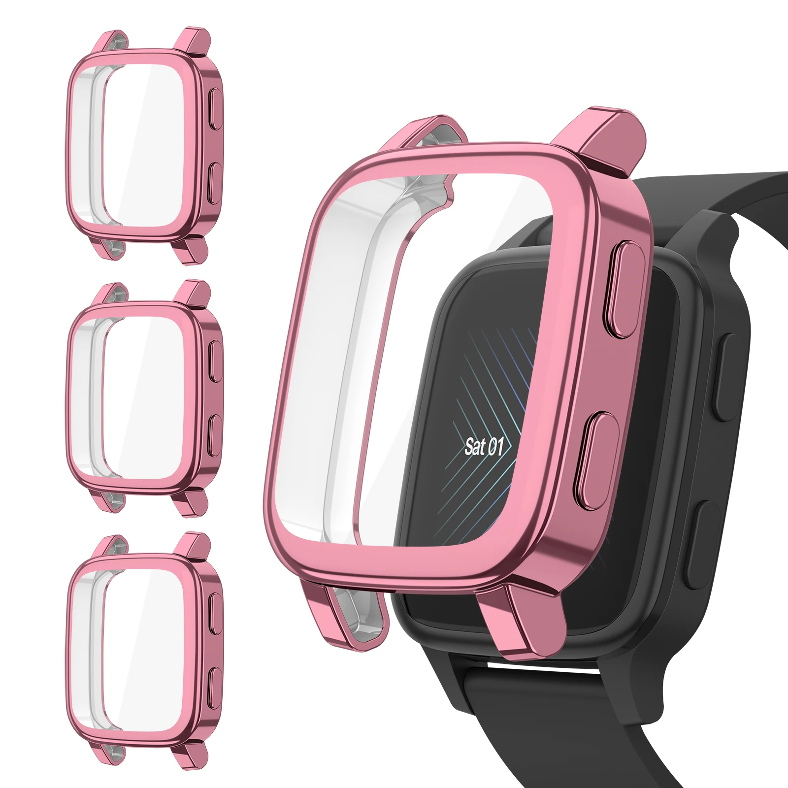 Watch screen protector case watch case watch protective case watch protective cover tpu protective case bumper protective case Soft TPU Screen Protective Case For Garmin Venu SQ 2/SQ 2 Music Cover Bumper Protection Shell For Garmin Venu SQ/SQ Music Case