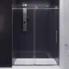 Frameless Shower Door Brushed Nickel Complete Shower Kit Water Repellent Sliding Glass Panel Bottom Seal Strip Parts 1