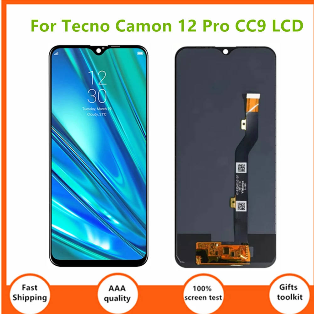 

AMOLED 6.35" For Tecno Camon 12 Pro CC9 LCD Display Touch Screen Digitizer Assembly For Tecno Camon 12 Pro CC9 Replacement LCD