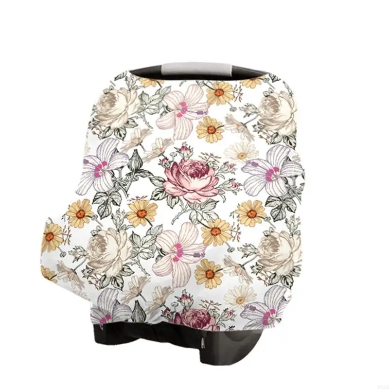 QX2D Nursing Scarf Fashionable & Practical Breastfeeding Cover Convenient Nursing Cover Lovely Pattern for Breastfeeding