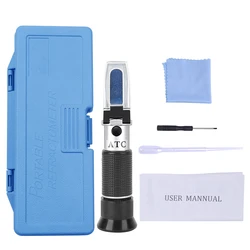 Premium Brix and Alcohol Refractometer for Beer, Wine, and Fruit Juice Analysis (Plastic Box)