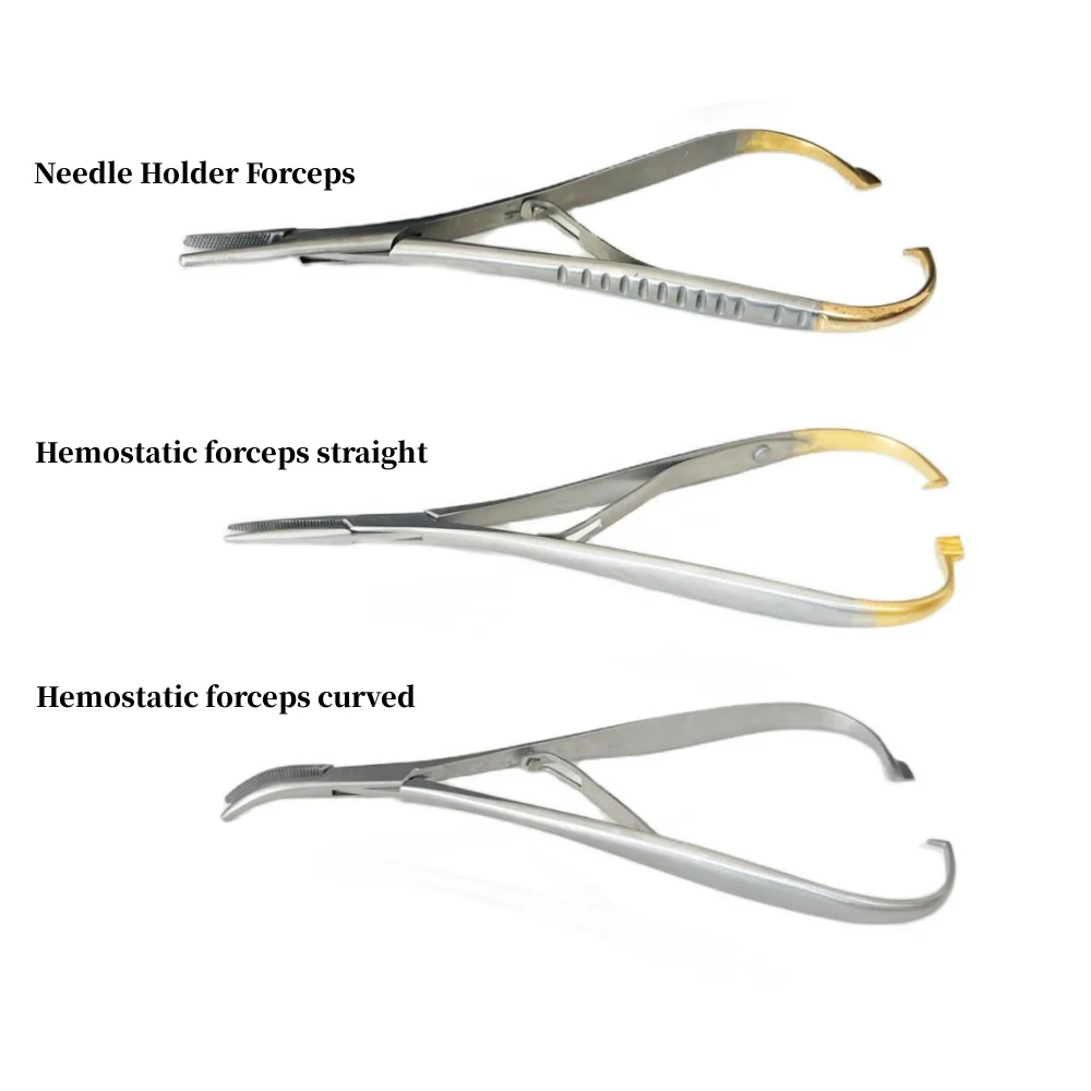 

Dental Needle Holder Handheld Forceps Hemostatic forceps Straight Curved Head Hemostat Tool