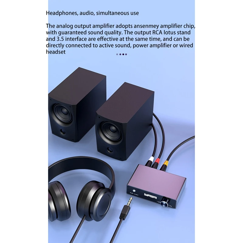 DAC 24Bit 192Khz Optical Coaxial To Audio Converter Output RCA3.5 To Amplifier For Home Theater TV audio converter adapter audio converter