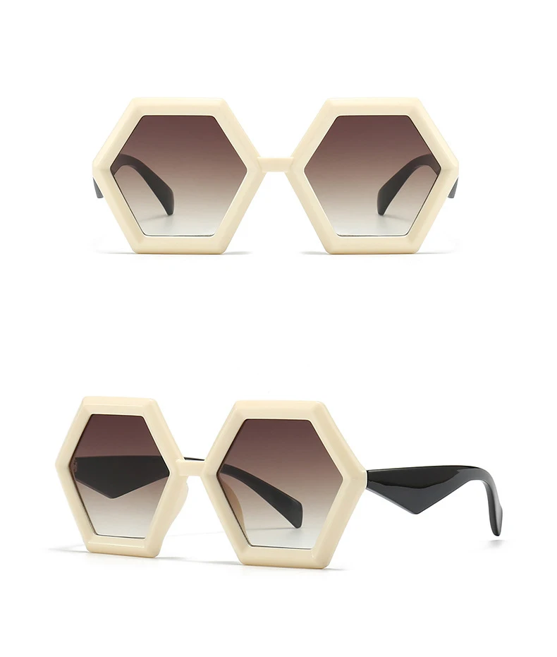 56880 neue Polygon Farbverlauf Sonnenbrille Frauen Mode große Retro Sonnenschutz Spiegel im Freien Schutzschirme uv400 – Detail 13
