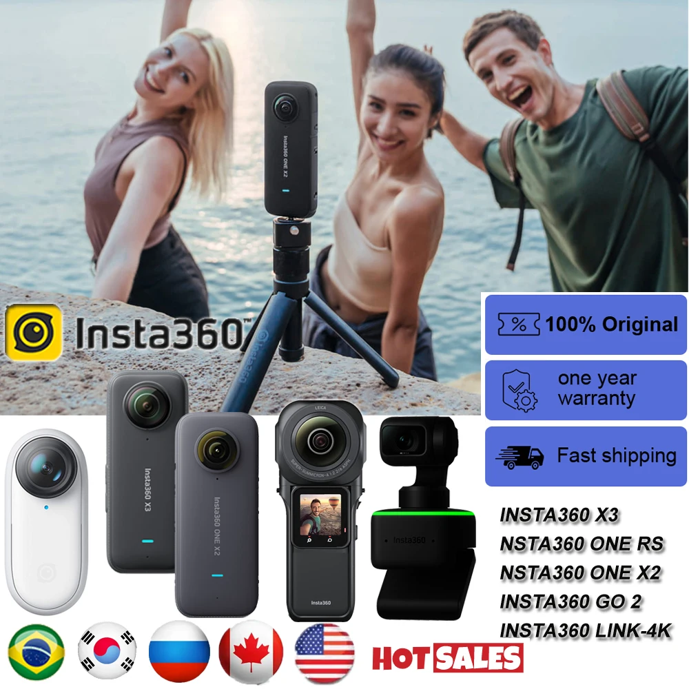 Insta360 X3 Sports Cam Insta360 ONE RS/ ONE X2 Go 2 Action Camera Link-4K Webcam 4K Single-Lens Waterproof