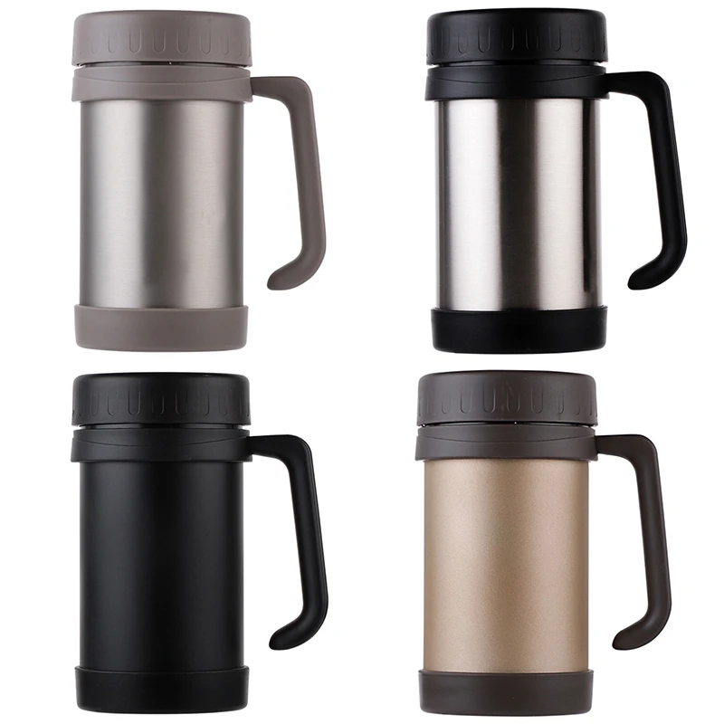 500Ml/17Oz Thermo Mug Stainless Steel Vacuum Flasks With Handle Thermo