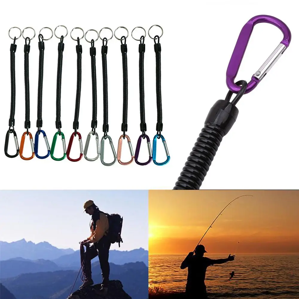 HIKING CAMPING FISHING Lanyards Spring Phone Keychain for Security Gear  Tool $6.25 - PicClick AU