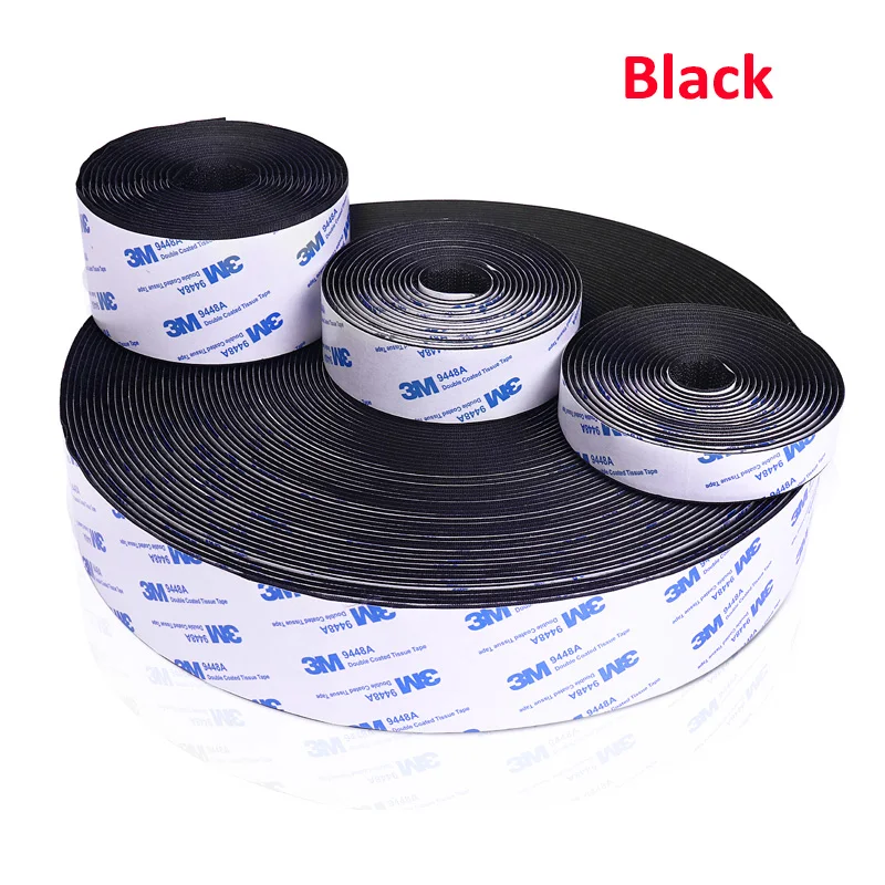 30mm Width Strong Self Adhesive Velcro Tape 3M 9448A Glue Hook and
