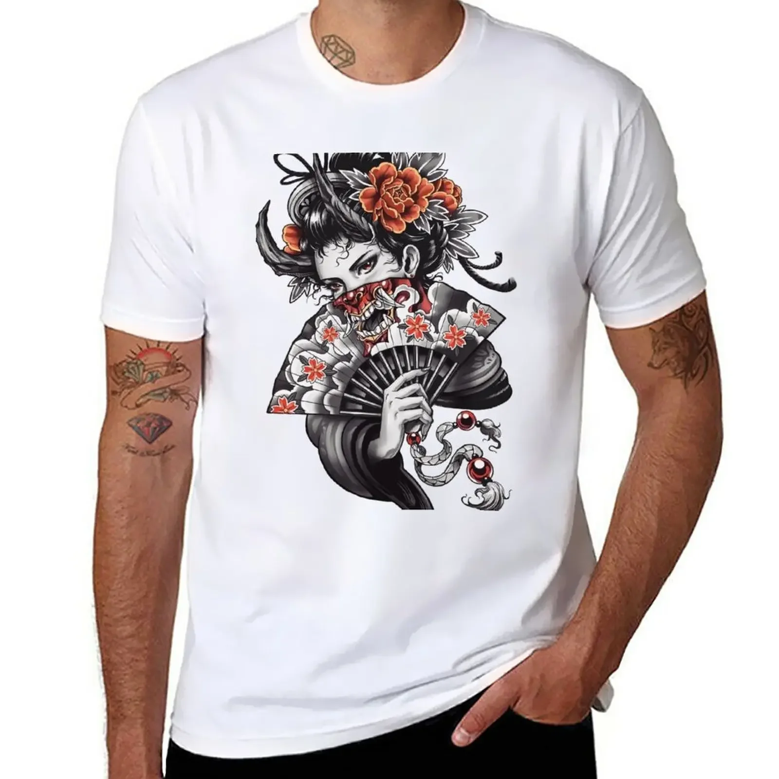 demon girl T-Shirt hippie clothes tees Men's clothing