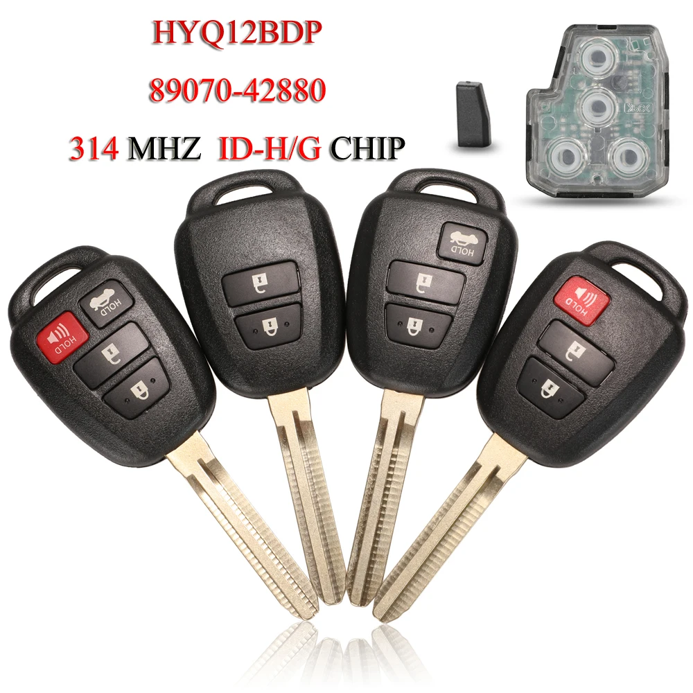 

jingyuqin HYQ12BDP 89070-42880 Remote Smart Car Key For Toyota Combo RAV4 Tacoma Kluger Highlander 314Mhz G/H 8A Chip