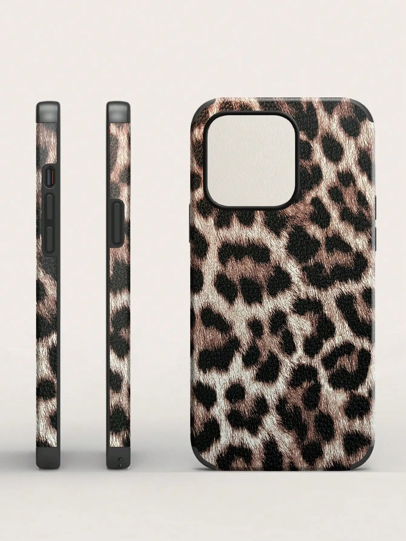 Luxury Double-layer Leopard Print PU Phone Case - Stylish Back Cover