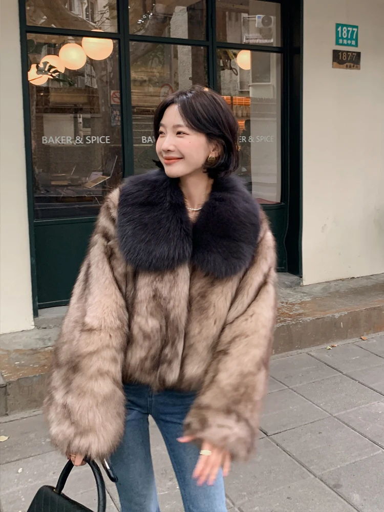 Fox Fur Fur Coat Women's Short Winter New Haining Fur Integrated Furry Coat Young winter coat women