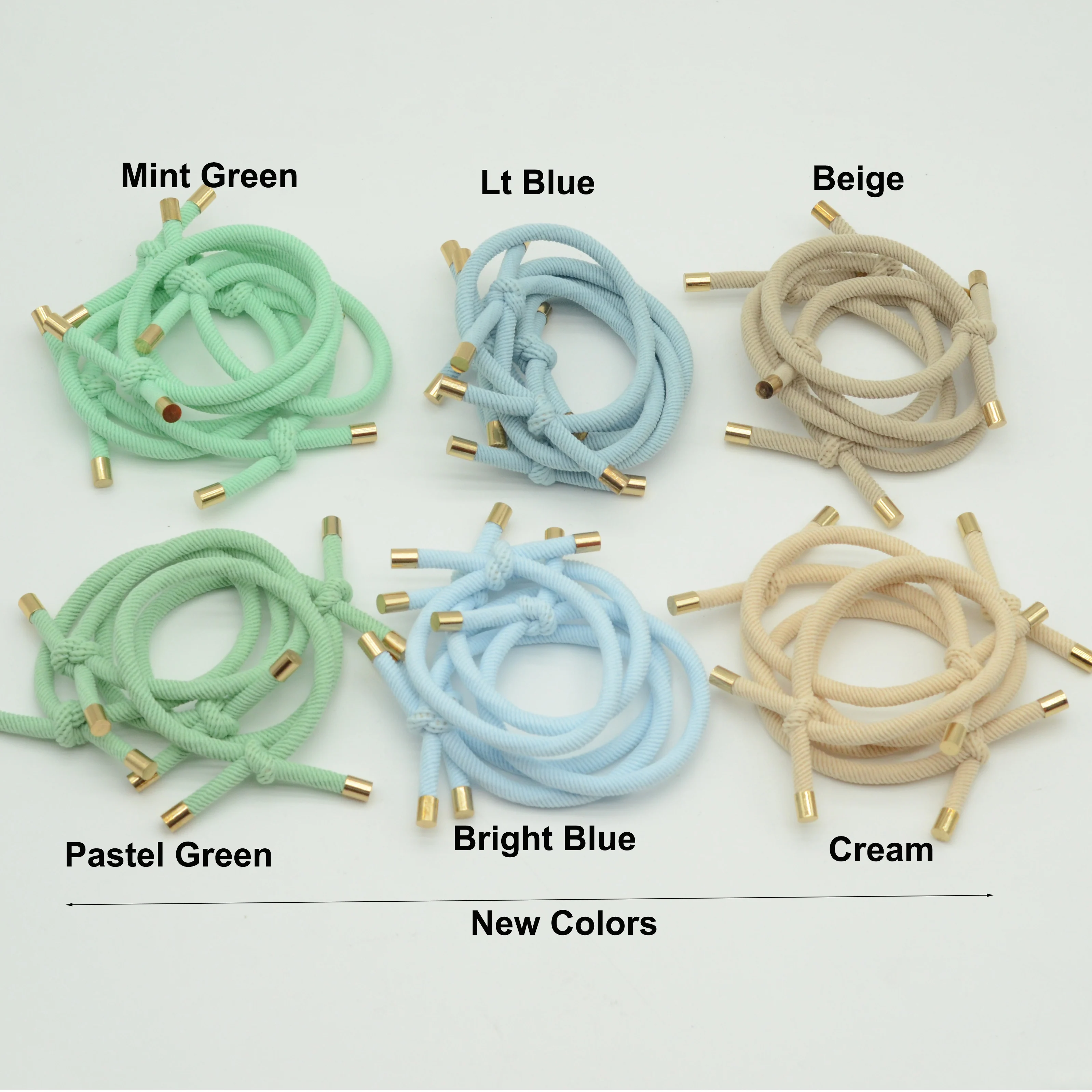 30PCS 5mm 트윌 코드 매듭 탄성 헤어 밴드 황금 모자 헤어 타이 탄성 포니 테일 홀더 헤어 Scrunchies