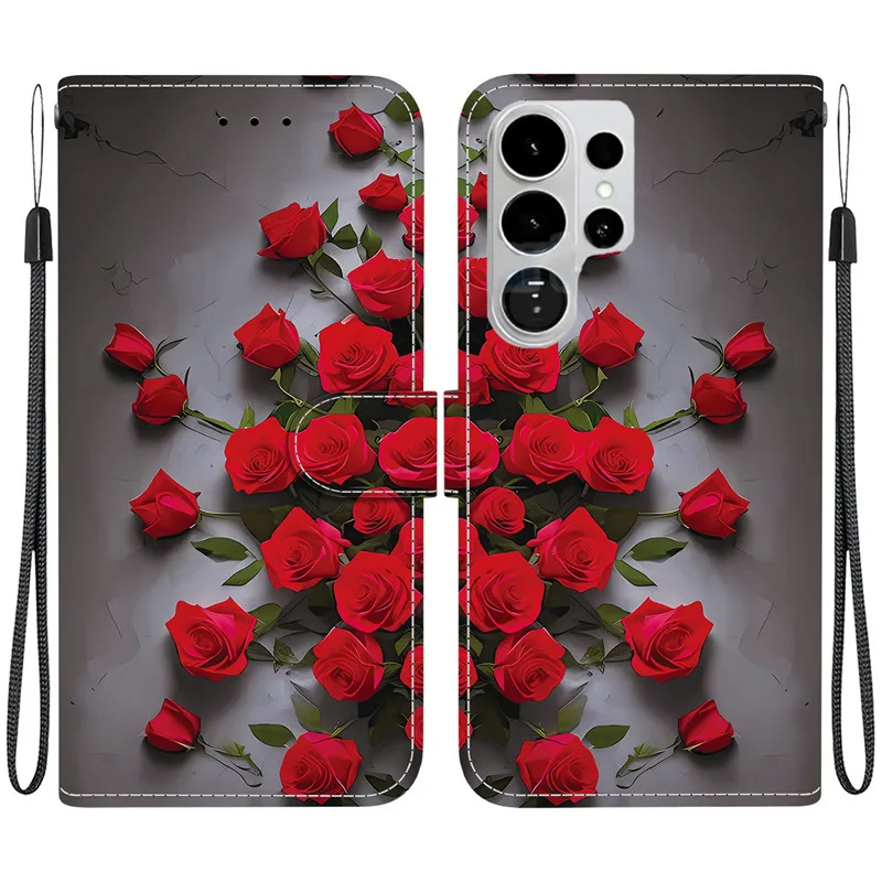 Elegant Colored Flower Wallet Phone Case - Magnetic Flip Leather Cover with 3D Pattern