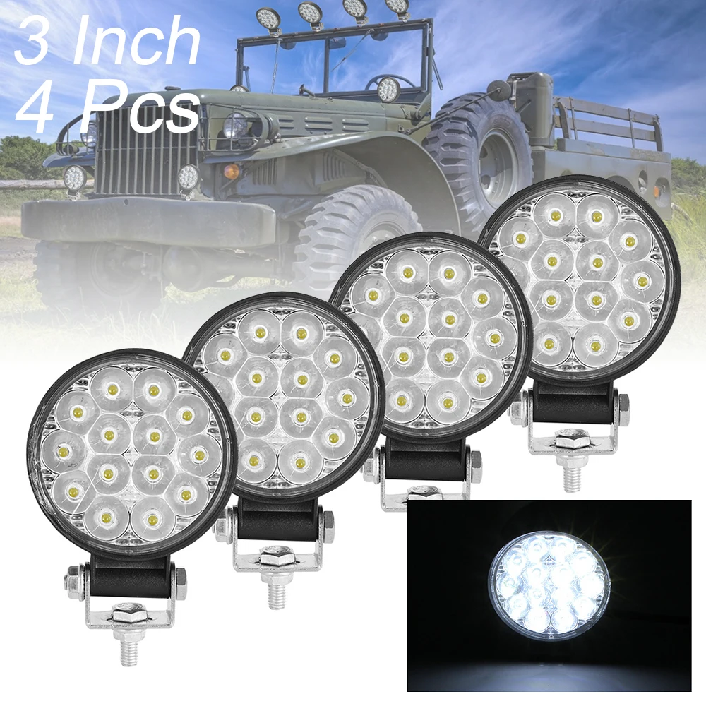 4pcs 140W 6000K 14000LM Waterproof Work Light LED Light Bar Spot Beam