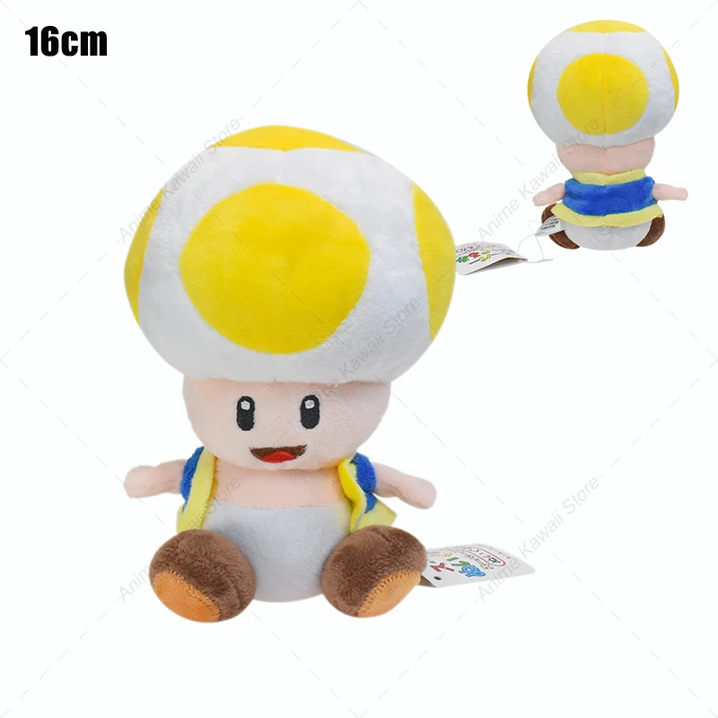 Kawaii Mario Bros Plush Toy Mushroom Toad Toadette Soft Stuffed Doll For Kids