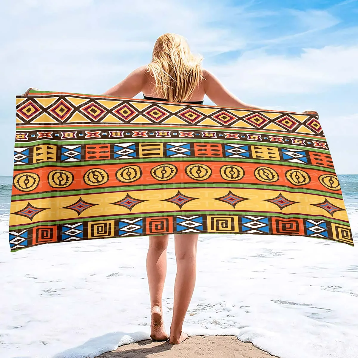 

Tribal Style Beach Towels Soft and Quick Dry Swim Pool Comfortable Microfiber Travel Bath Spa Towel,Southwestern