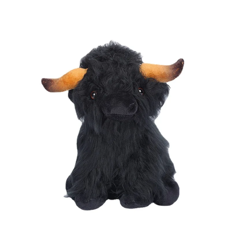 27cm Kawaii Simulation Highland Cow Plush Toy Animal Plush Doll Soft Baby Boys Girls Toys Child Birthday Gifts Popular Toys 2023