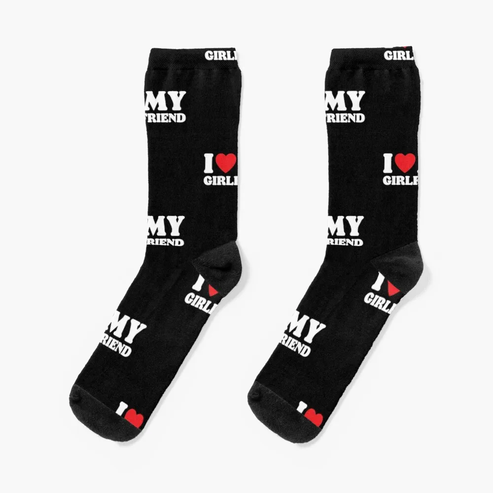 I Love My Girlfriend Socks Gifts For Men Christmas Socks