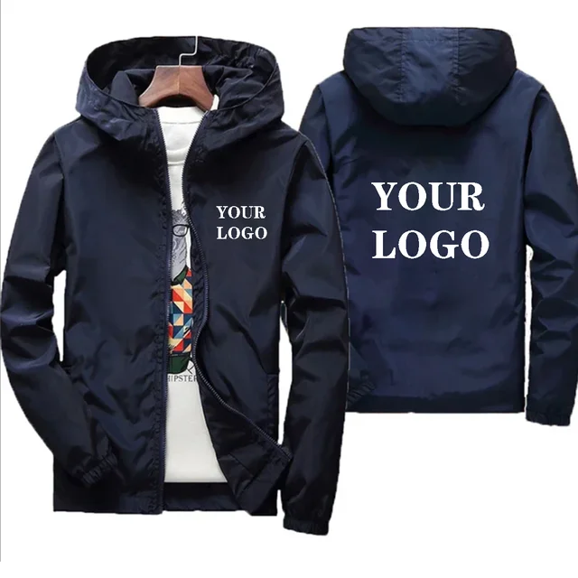 Customized logo: Spring and Autumn jacket, waterproof windbreaker, casual wear, plus size 7XL, black outdoor sportswear 2
