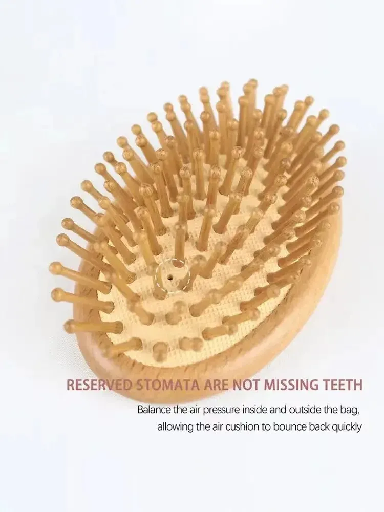 Wooden Massage Comb Mini Brush Massage Detangling Hairbrush No Handle Scalp Care Styling Comb for Straight Curl Hair 4