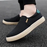 2024 Spring Summer New Plus Size Men's Shoes Ice Silk Canva Casual Board Shoes One Step Lazy Men's Cloth Shoes