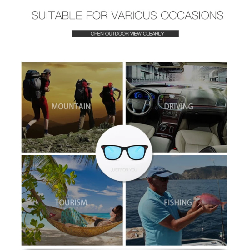 Polarized Sunglasses Men Women Fashion Square Sun Glasses Classic Anti-glare Goggle Travel Fishing Cycling Shades Eyewear UV400