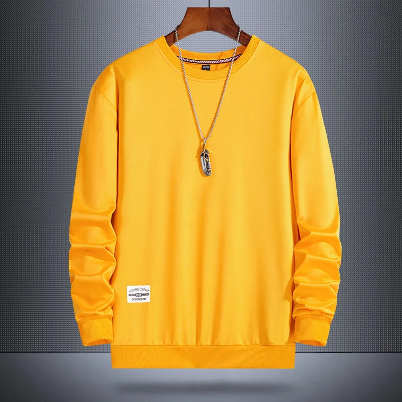 Fashion O-Neck Solid Color All-match Sweatshirt Men's Clothing 2024 Spring New Oversized Casual Tops Loose Korean Sweatshirts