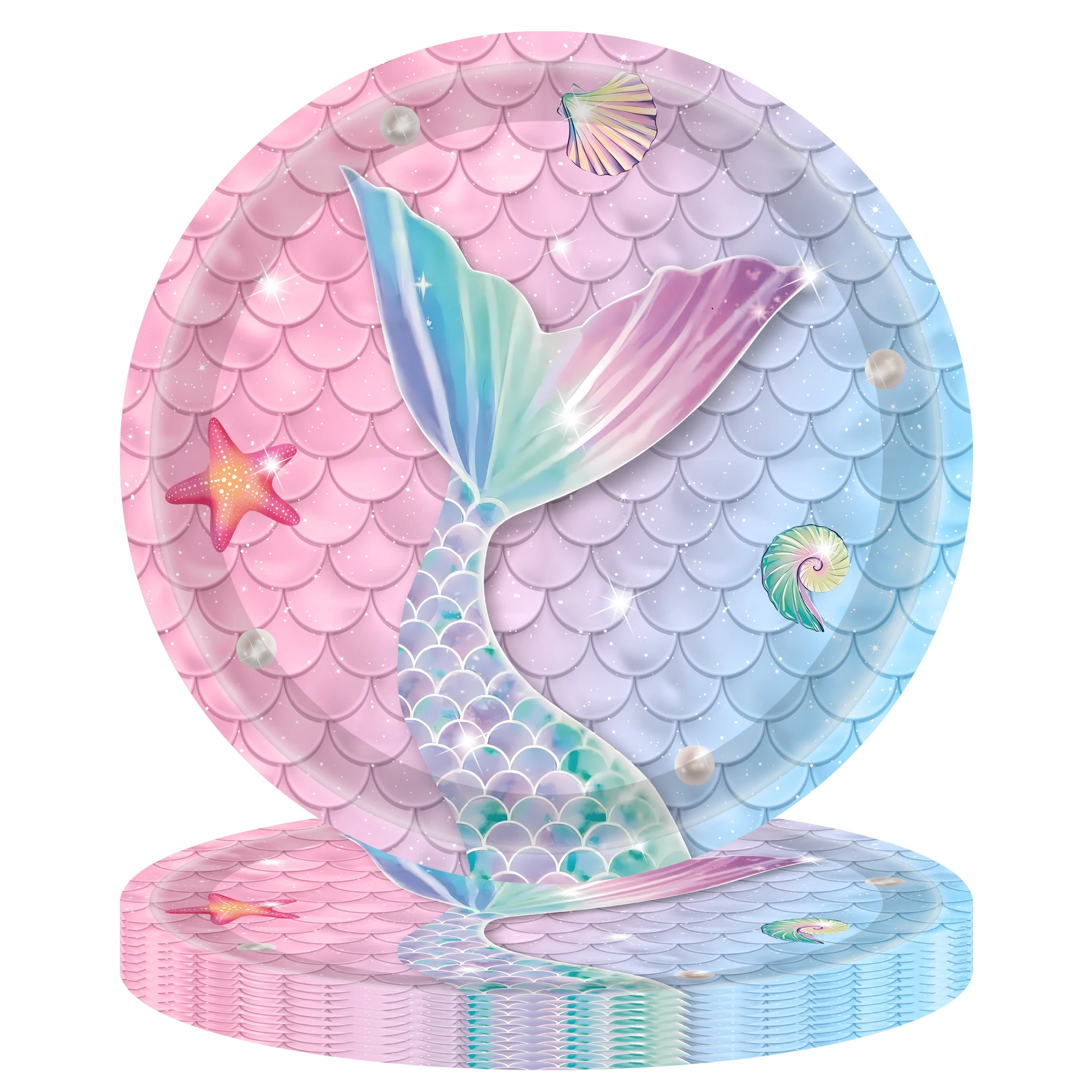 Little Mermaid Under the Sea Tail Decorations Disposable Paper