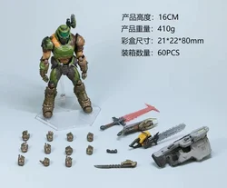Doom Slayer Eternal Anime Action Figure - Destroy Warrior Collectible Statue and Desktop Decor Toy Gift (16cm)
