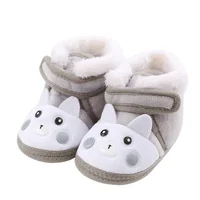 Baby Autumn Winter Boots Baby Girl Boys Winter Warm Shoes Cartoon Toddler Fuzzy Balls First Walkers Kid Shoes 4