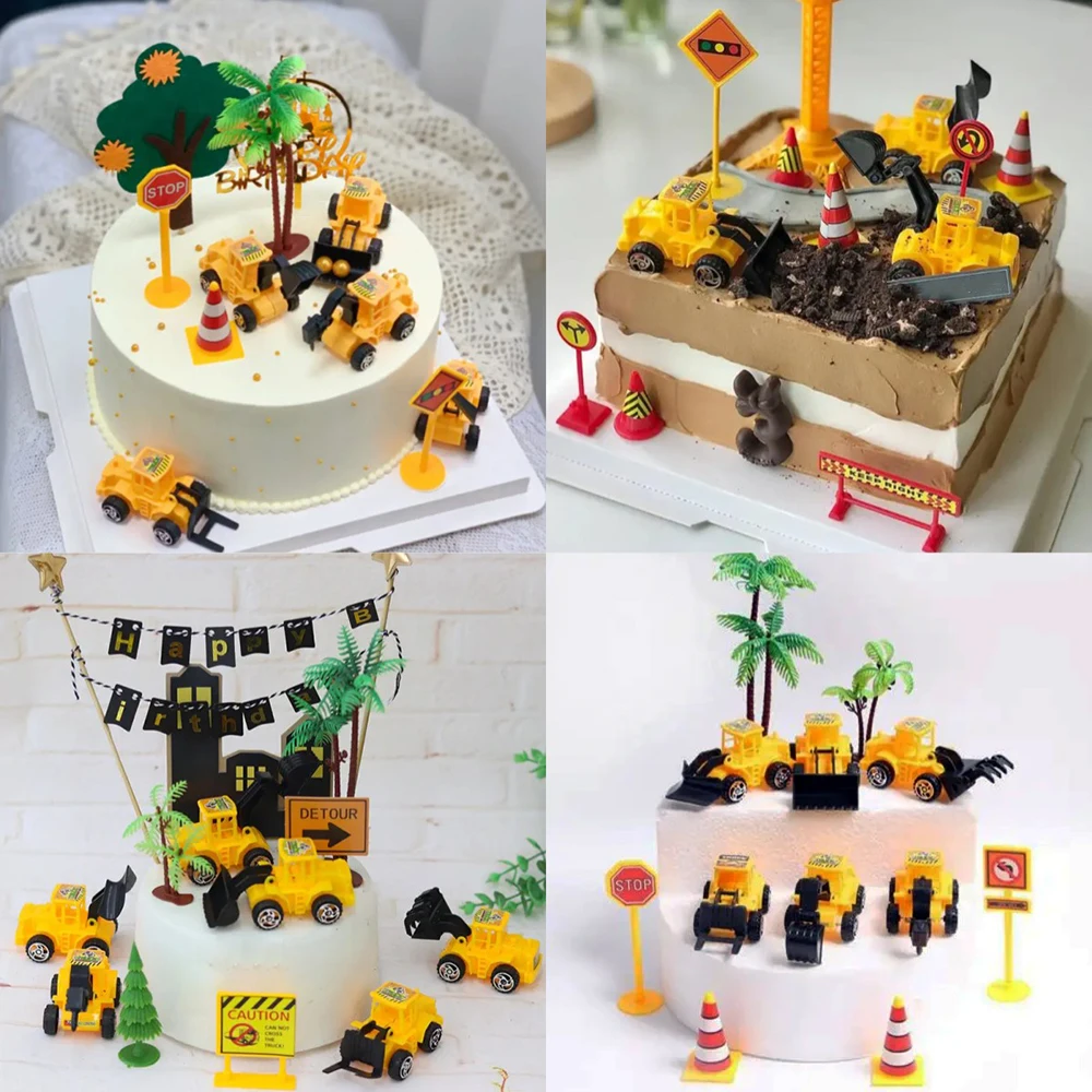 Description Picture 6 of itemExcavator Car Crane Birthday Cake Toppers Tractor Construction Party Cake Decoration Supplies Kids Boys Birthday Baby Shower 1St