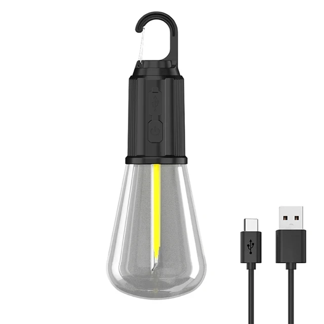 Compact LED Camping Lantern with Hook & Type C Charging - Waterproof Portable Light