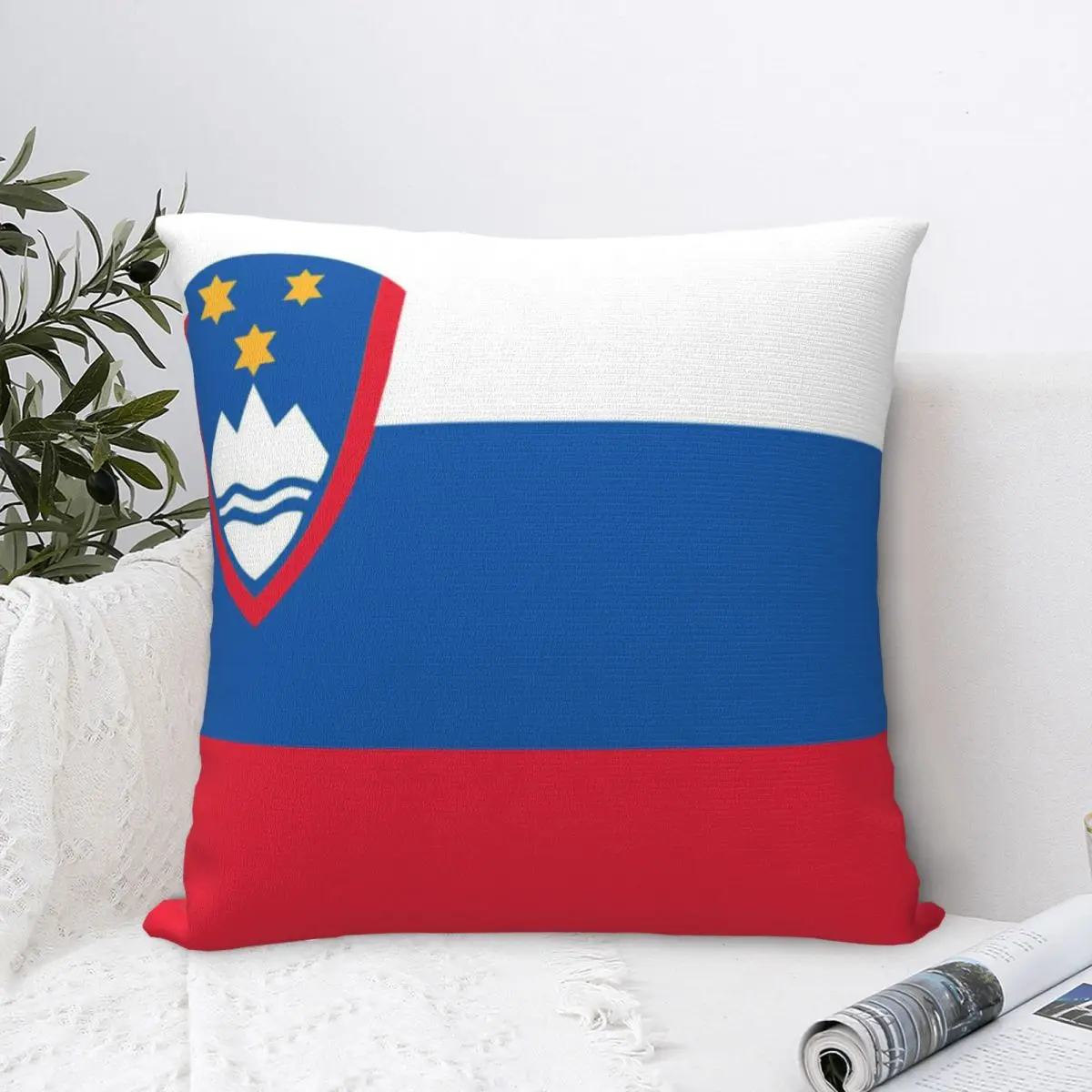 

Slovenia Flag Square Pillow Case for Sofa Throw Pillow