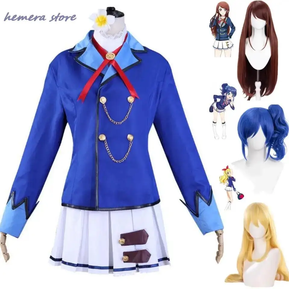 

Костюм для косплея аниме Aikatsu!Hoshimiya Ichigo Shibuki Ran Kiriya Aoi костюм для косплея Starlight школьная форма JK кампус парик женский кавайный костюм