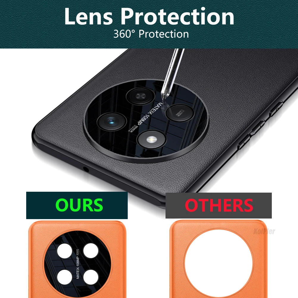 Premium PU Leather Shockproof Phone Case - Durable Hard PC Bumper Back Cover