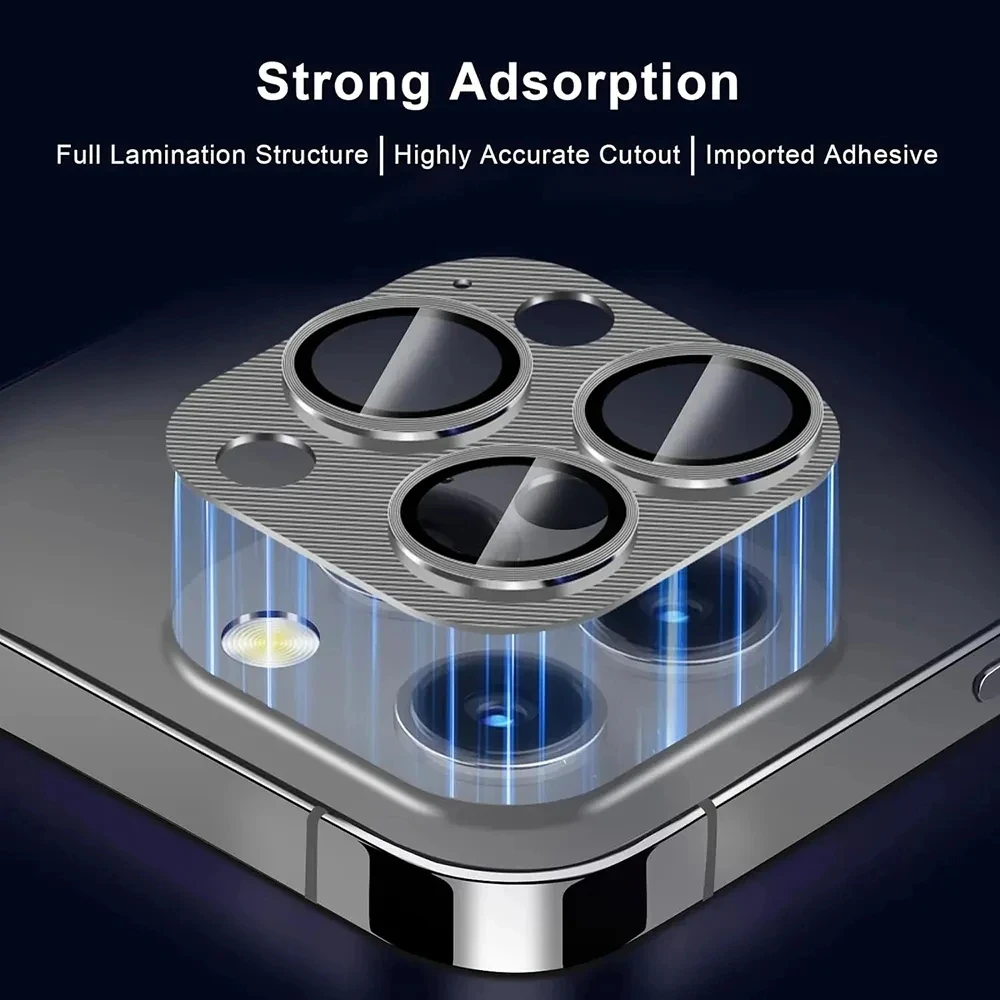 Enhanced Full Cover Metal Camera Lens Protector with Tempered Glass